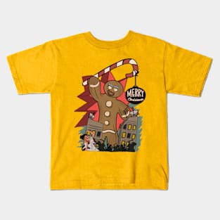 Gingerbread man destroys the city Kids T-Shirt